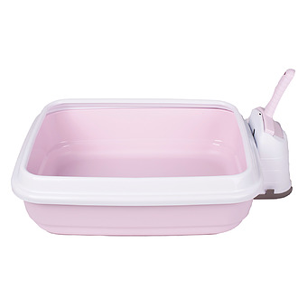 Туалет-лоток Imac Duo для кошек с совочком на подставке 59*40*28 см нежно-розовый фото 1