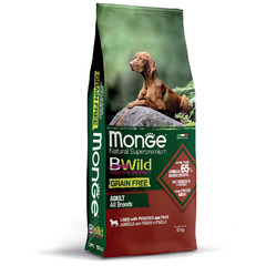 Корм сухой Monge Dog Bwild Grain Free, беззерновой, из мяса ягненка, с картофелем и горохом, для взрослых собак всех пород, 12 кг, 70011730 фото 2