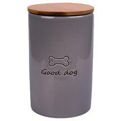 Бокс Mr.Kranch керамический для хранения корма для собак GOOD DOG 850 мл серый фото 2