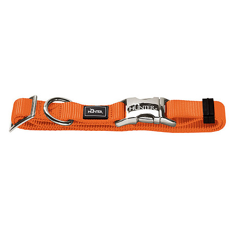 Ошейник для собак Hunter ALU-Strong S нейлон с металлической застежкой, 30-45 см, оранжевый