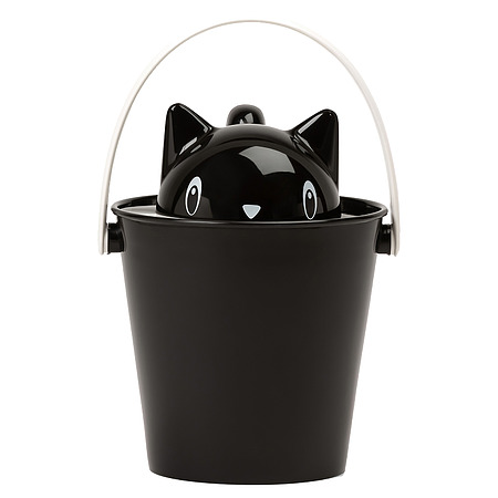 Ведро для сухого корма United Pets "Cat-Crick", черное, для кошек, 20х20х28 см, (на 2 кг, 7,5 литра), SG0101NE