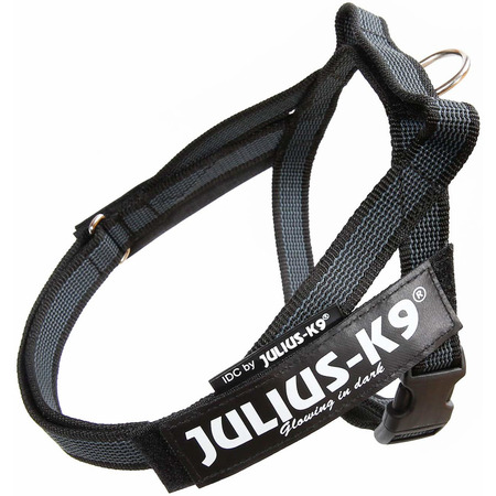 Шлейка Julius-K9 IDC®-Belt harness Color & Gray Mini-Mini для собак (40-49см / 4-7кг) черный