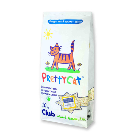 Наполнитель PrettyCat Wood Granules древесный для кошачьих туалетов 10 кг