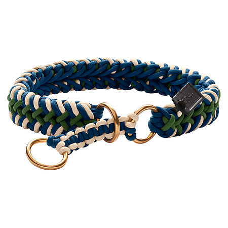 Ошейник-удавка для собак Hunter Tinnum 50/M-L синий с зеленым