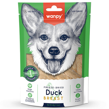 Лакомство Wanpy Dog сублимированное для собак Утиная грудка 40 г