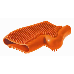 Резиновая перчатка для вычесывания шерсти Hunter Smart оранжевая фото 2