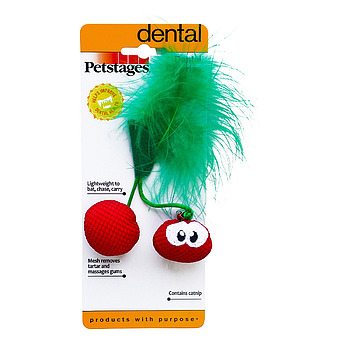 Игрушка Petstages Dental Вишни с кошачьей мятой, 7 см фото 1