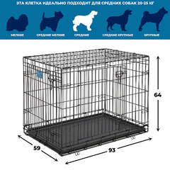 Клетка MidWest Life Stages 95х65х67h см, 2 двери, черная фото 9