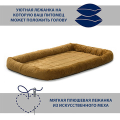 Лежанка 56х33 см MidWest Pet Bed меховая коричневая фото 3