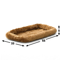 Лежанка 56х33 см MidWest Pet Bed меховая коричневая фото 4