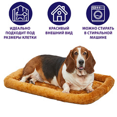 Лежанка 56х33 см MidWest Pet Bed меховая коричневая фото 5