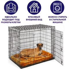 Лежанка 56х33 см MidWest Pet Bed меховая коричневая фото 8