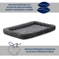 Лежанка 56х33 см MidWest Pet Bed меховая серая фото 3