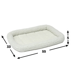 Лежанка 53х30 см MidWest Pet Bed флисовая белая фото 3