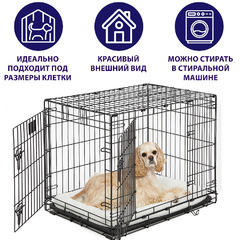 Лежанка 53х30 см MidWest Pet Bed флисовая белая фото 5