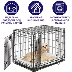 Лежанка 58х45 см MidWest Pet Bed флисовая белая фото 4