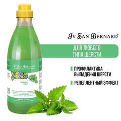 Шампунь ISB FRUIT OF THE GROMMER MINT SHAMPOO Ив Сан Бернард шампунь восстанавливающий Мята с витамином В6 для собак и кошек с любым типом шерсти (1 л), NSHAME1000 фото 3