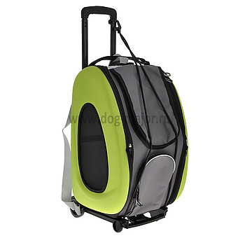 Складная тележка-рюкзак-сумка (3 в 1) Ibiyaya для животных до 8 кг, лайм, 340931 фото 1