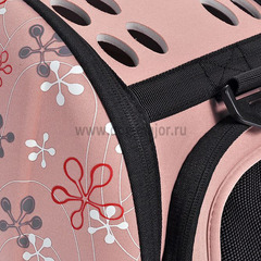 Складная сумка-переноска Ibiyaya для животных до 6 кг, розовая в цветочек, 340801 фото 6