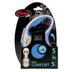 Поводок-рулетка flexi New Line Comfort S лента, серый/синий (до 15 кг) 5 м фото 3