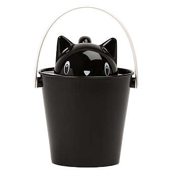 Ведро для сухого корма United Pets "Cat-Crick", черное, для кошек, 20х20х28 см, (на 2 кг, 7,5 литра), SG0101NE фото 1