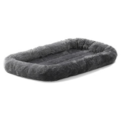 Лежанка 56х33 см MidWest Pet Bed меховая серая фото 2