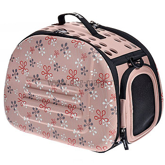 Складная сумка-переноска Ibiyaya для животных до 6 кг, розовая в цветочек, 340801 фото 1