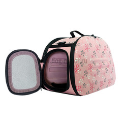 Складная сумка-переноска Ibiyaya для животных до 6 кг, розовая в цветочек, 340801 фото 3
