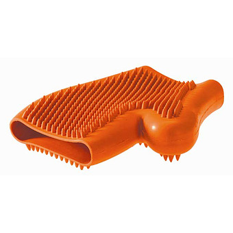 Резиновая перчатка для вычесывания шерсти Hunter Smart оранжевая фото 1