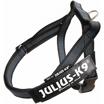 Шлейка Julius-K9 IDC®-Belt harness Color & Gray Mini-Mini для собак (40-49см / 4-7кг) черный фото 1