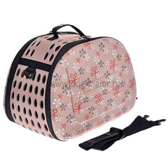 Складная сумка-переноска Ibiyaya для животных до 6 кг, розовая в цветочек, 340801 фото 4