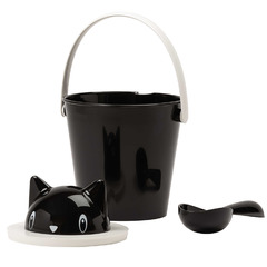 Ведро для сухого корма United Pets "Cat-Crick", черное, для кошек, 20х20х28 см, (на 2 кг, 7,5 литра), SG0101NE фото 3