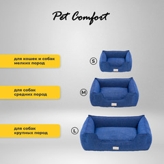 Лежанка Pet Comfort для собак средних пород, Alpha Mirandus 33, размер M, 65х80 см, синий фото 2