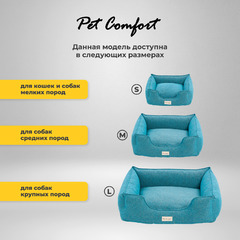 Лежанка Pet Comfort для собак средних пород, Alpha Mirandus 43, размер M, 65х80 см, бирюзовый фото 4