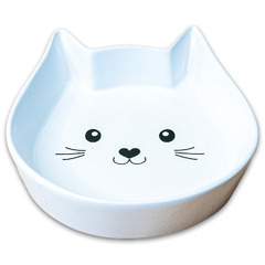 Миска Mr.Kranch керамическая для кошек Мордочка кошки 200 мл белая фото 2