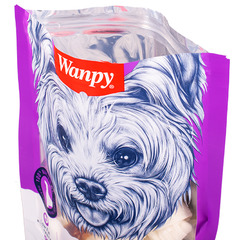 Лакомство Wanpy Dog кости из сыромятной кожи с уткой для собак всех пород 100 г фото 6