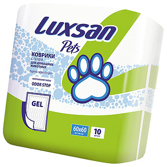 Коврики (пеленки) LUXSAN Premium GEL для животных 60х60, 10 шт фото 1